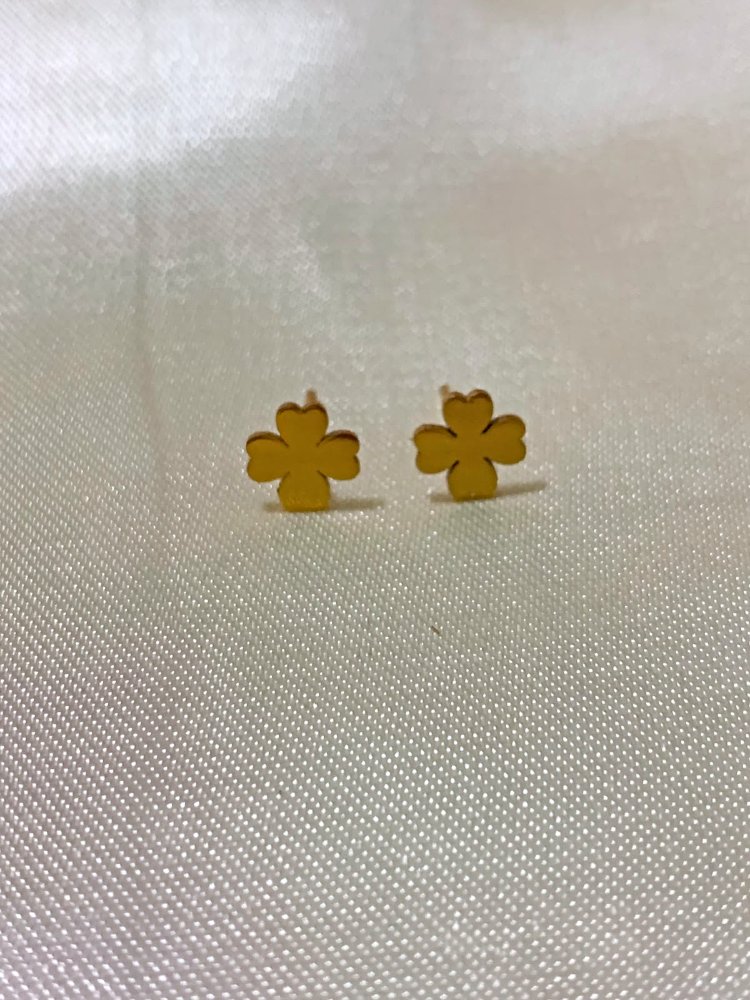 ARETES PEGADOS ACERO INOX. TREBOL