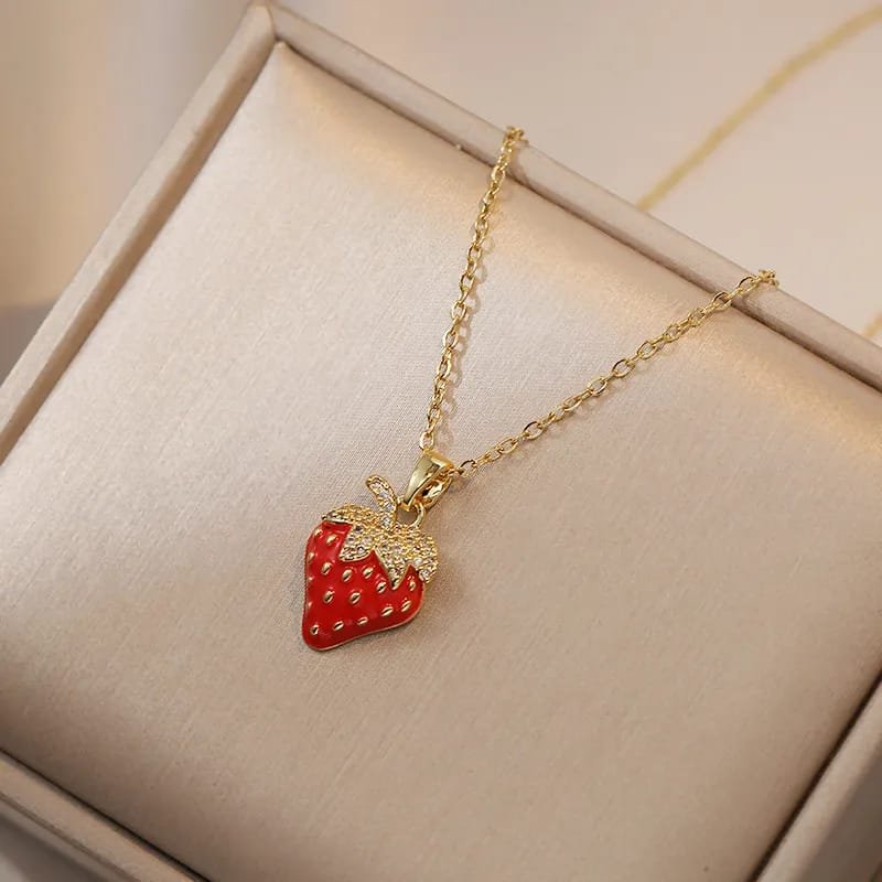 COLLAR FRESITA CON CIRCONES ACERO INOX. GOLD