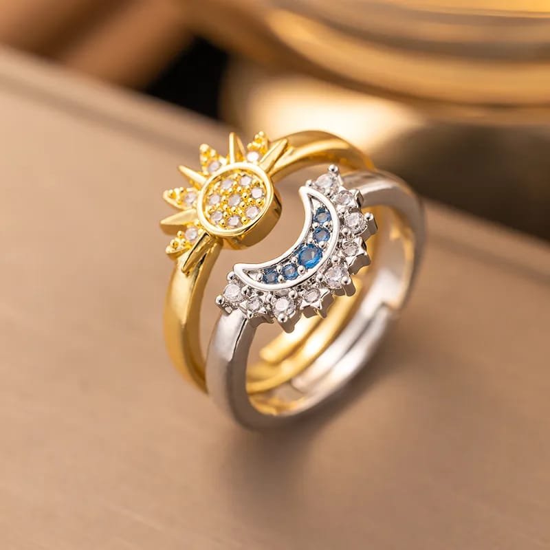 ANILLO DOBLE SOL Y LUNA