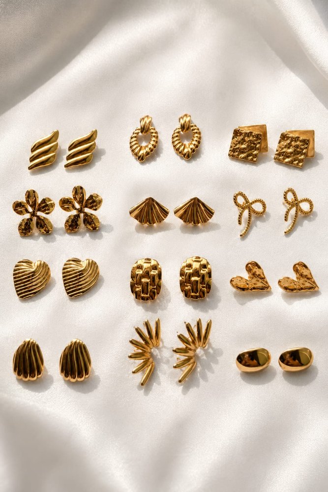 ARETES CHUNKY DORADOS UNIDAD