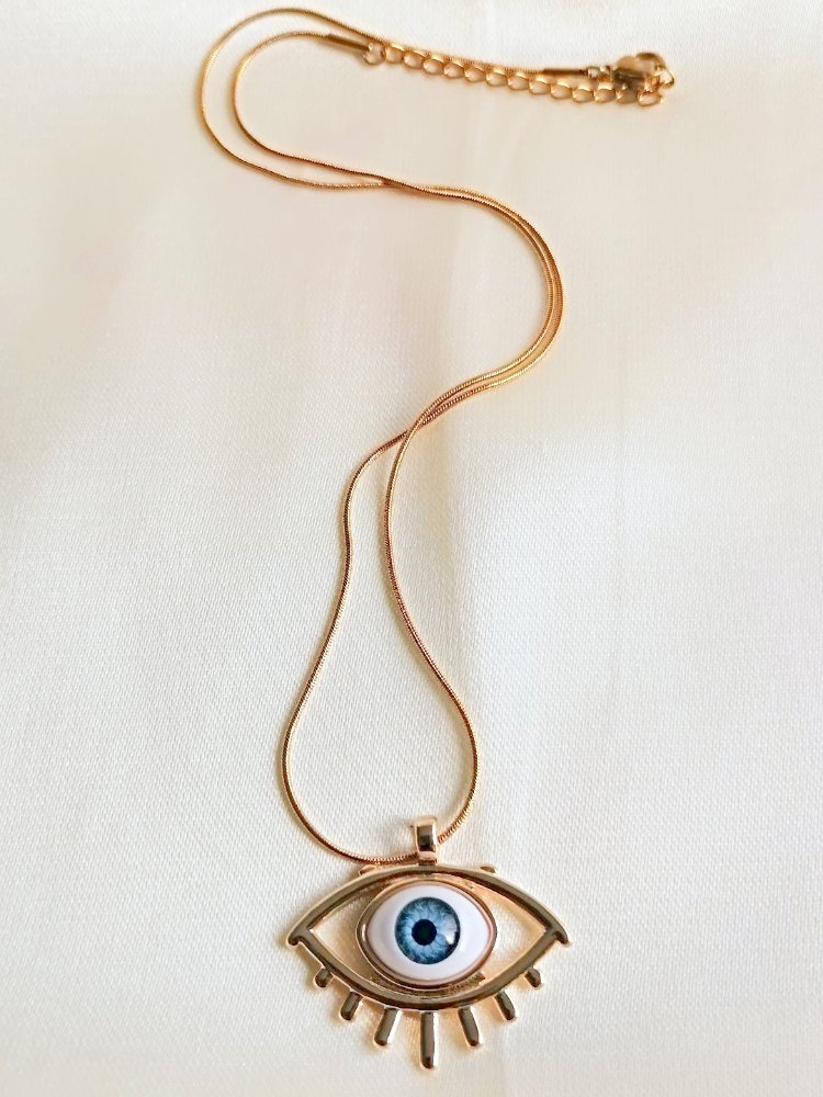 COLLAR OJO EGIPCIO ACERO PREMIUM GOLD