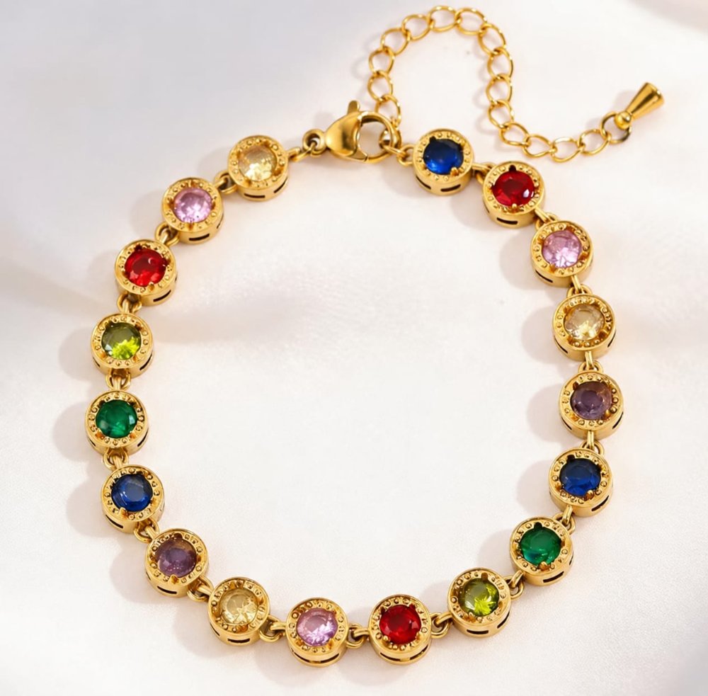 PULSERA GOLD MULTICOLOR