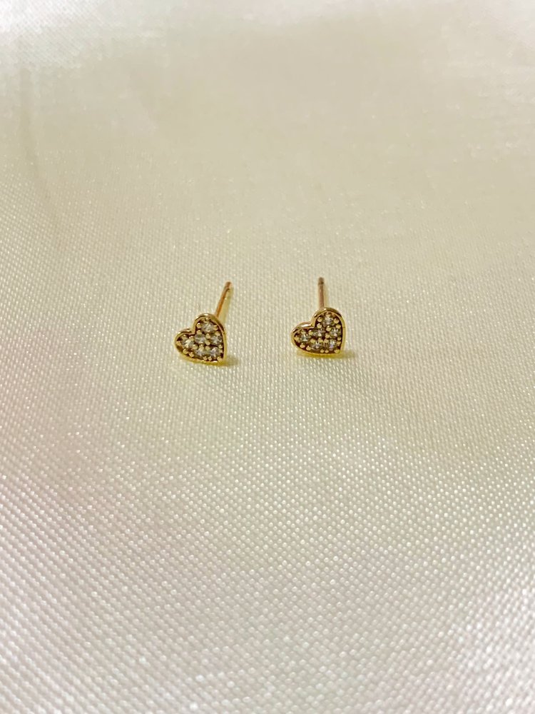 ARETES PEGADOS XUPING CORAZONCITOS CON CIRCONES