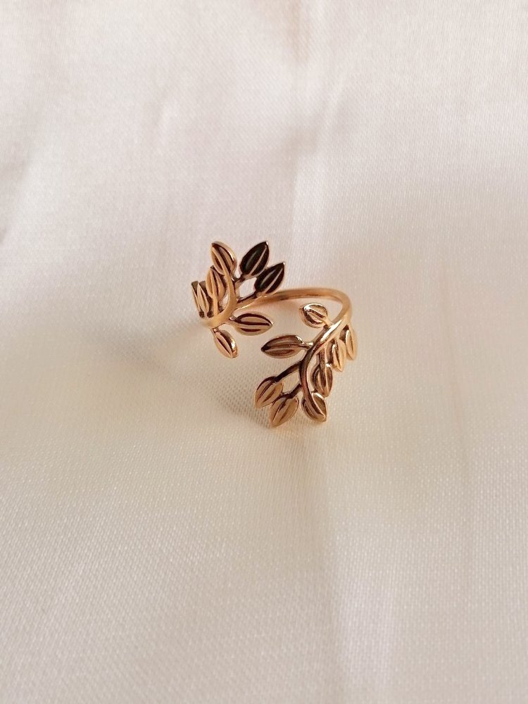 ANILLO HOJAS GOLD REGULABLE
