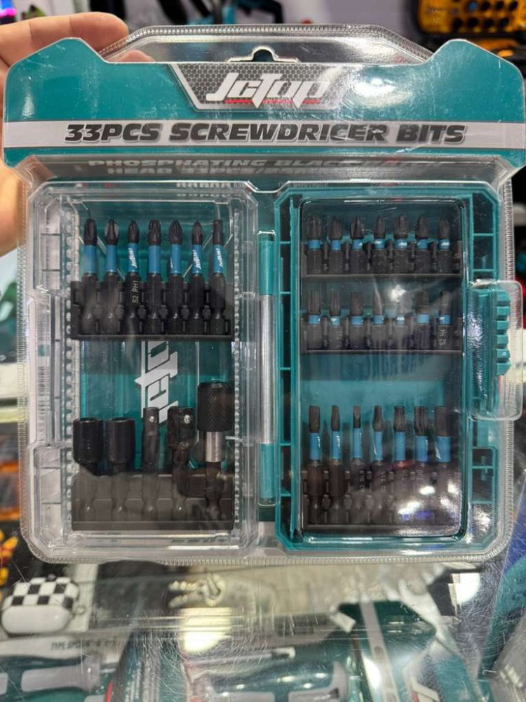 KIT DE 33 PCS DE PUNTAS Y ACOPLES PARA TALADRO|