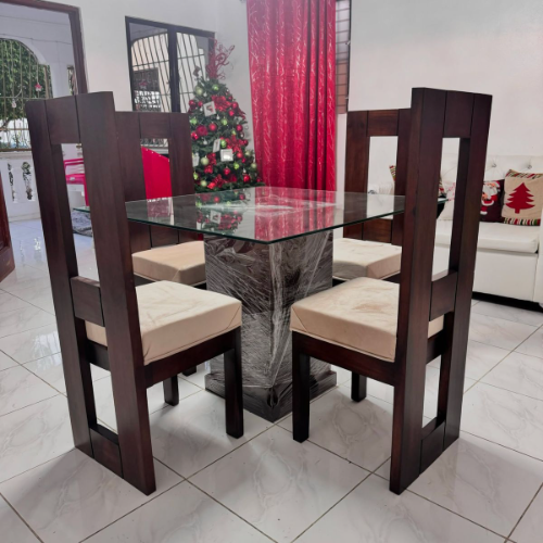 COMEDOR LG 4 SILLA CON CRISTAL
