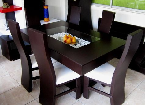 COMEDOR LG 6 SILLA MADERA Y CRISTAL