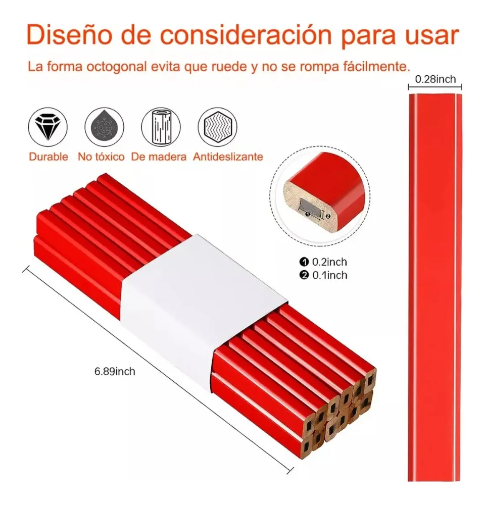 Lapiz rectangular para Carpintero