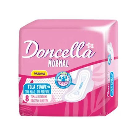 TOALLAS FEMENINAS NORMAL DONCELLA X 8 UNIDADES  SIN ALAS