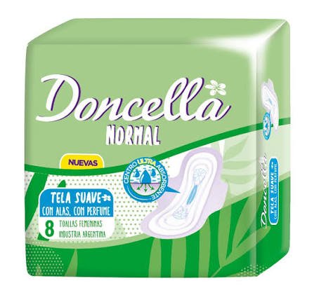TOALLAS FEMENINAS NORMAL PERFUME  DONCELLA X 8 UNIDADES