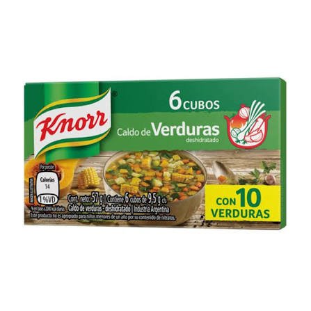 CALDO DE VERDURA X 6 KNORR