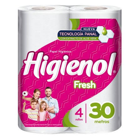 PAPEL HIGIENICO HIGIENOL FRESH  X 4
