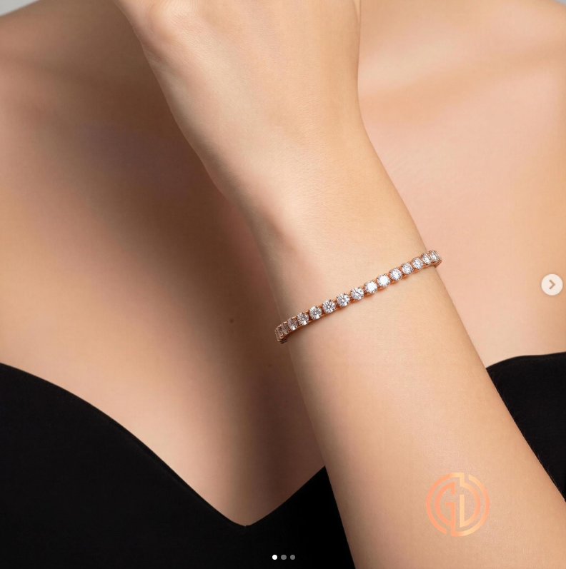 PULSERA TENIS EN ORO ROSADO - Ref 6902