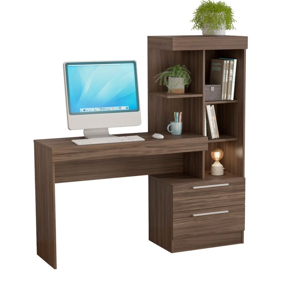 E74278 - MESA P/COMPUTADORA ESCRITORIO NT2010 220NOGAL TREND 140X132X38 CM