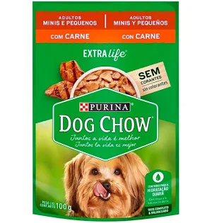 Dog Chow alimento húmedo adultos minis y peques con carne