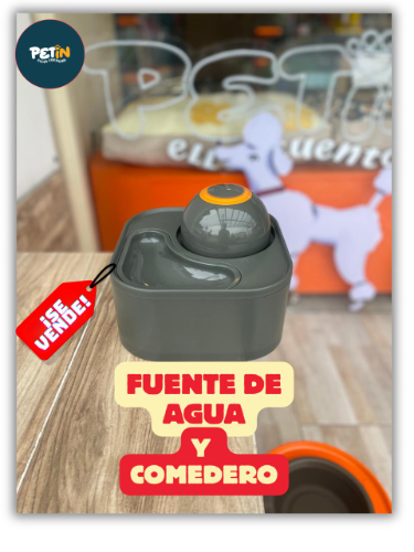 Fuente de agua con comedero