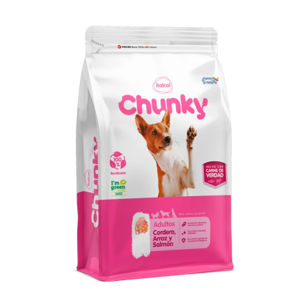Chunky perros adultos cordero, arroz y salmón