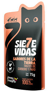 Sachets x6 Siete vidas S. De la tierra cordero y pavo