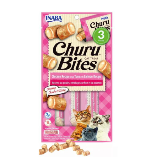 Churu bites crema gatos salmón rosado