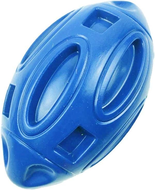 Pelota azul con sonido futbol americano perro