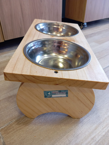 Comedero doble madera