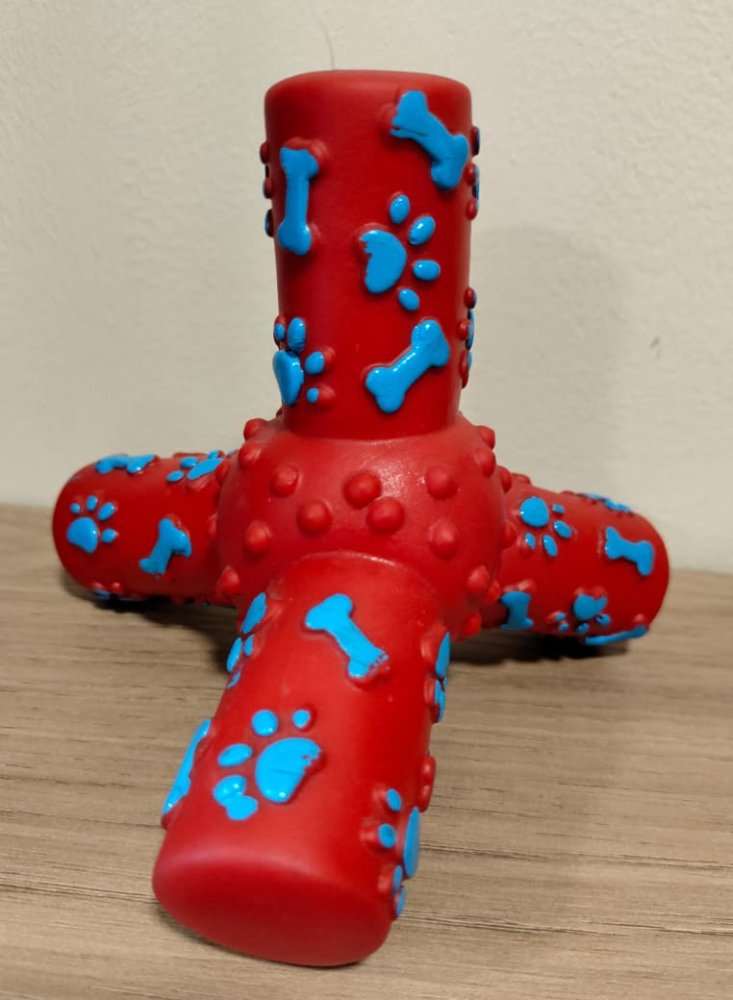 Juguete mordedor con sonido huellitas y huesitos