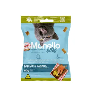 Monello bites Gatos bolas de pelos salmón y banana