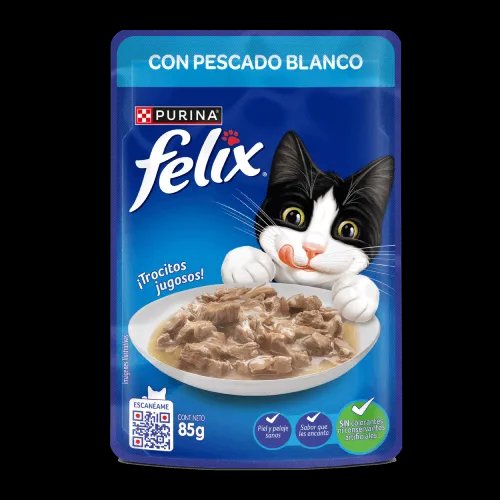 Felix alimento húmedo con pescado blanco