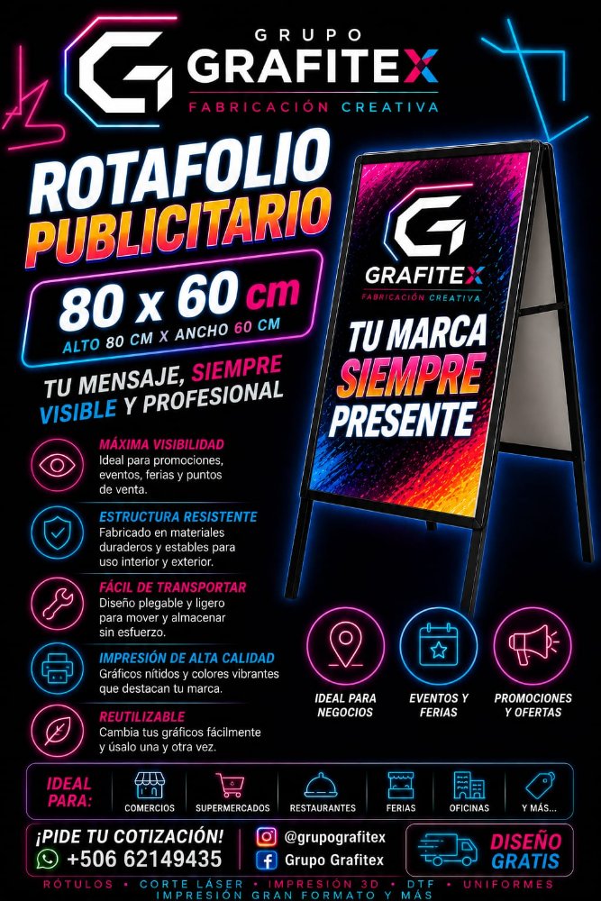 ROTAFOLIO PUBLICITARIO 80X60CM  DOBLE CARA
