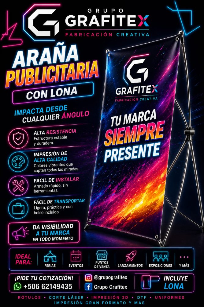 ARAÑA PUBLICITARIA CON LONA  180X80CM