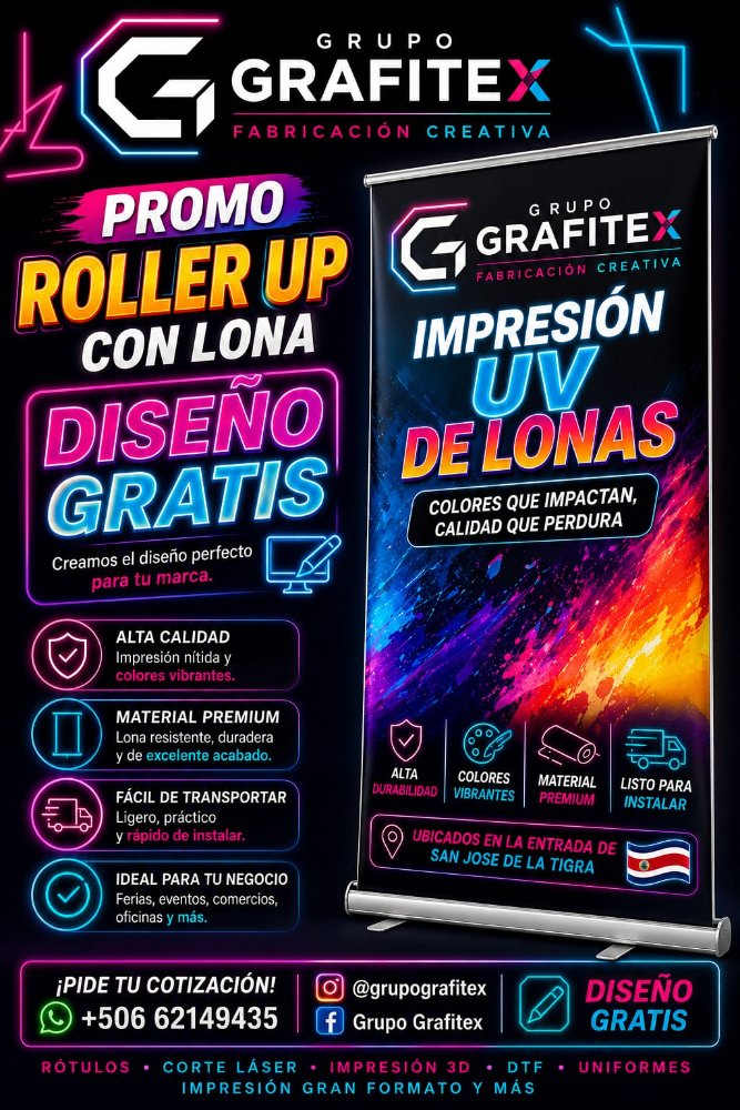 ROLLER UP CON LONA UV 200X80CM