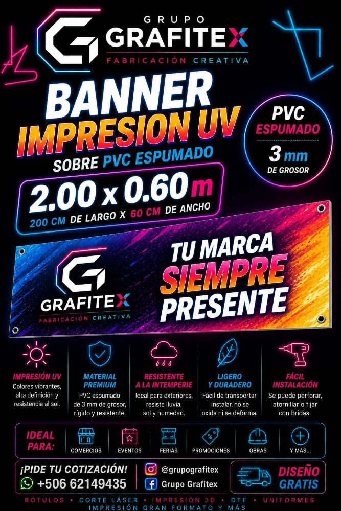 BANNER BASICO UV 60X200CM EN PVC DE 3MM