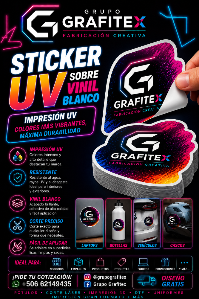 STIKER UV SOBRE VINIL BLANCO