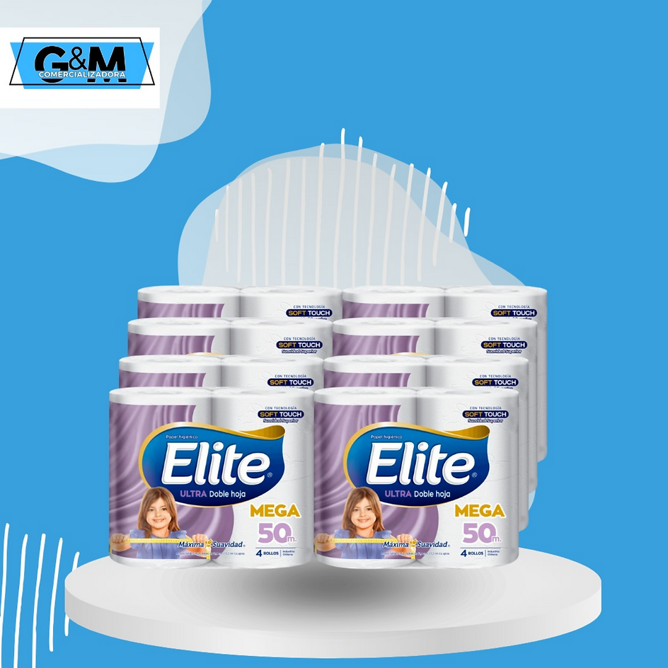 MANGA PAPEL HIGIENICO DOBLE HOJA 50 MT X 32 ROLLOS MARCA ELITE