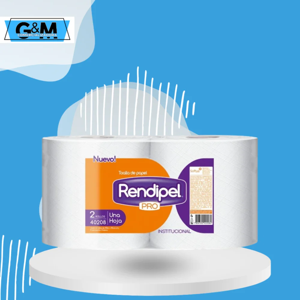 TOALLA PAPEL MARCA RENDIPEL 190 MTS X 2 ROLLOS