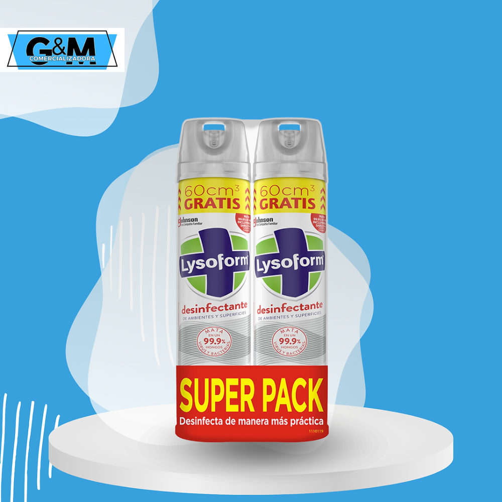 PACK 2 DESINFECTANTE LYSOFORM AEROSOL 495 CC