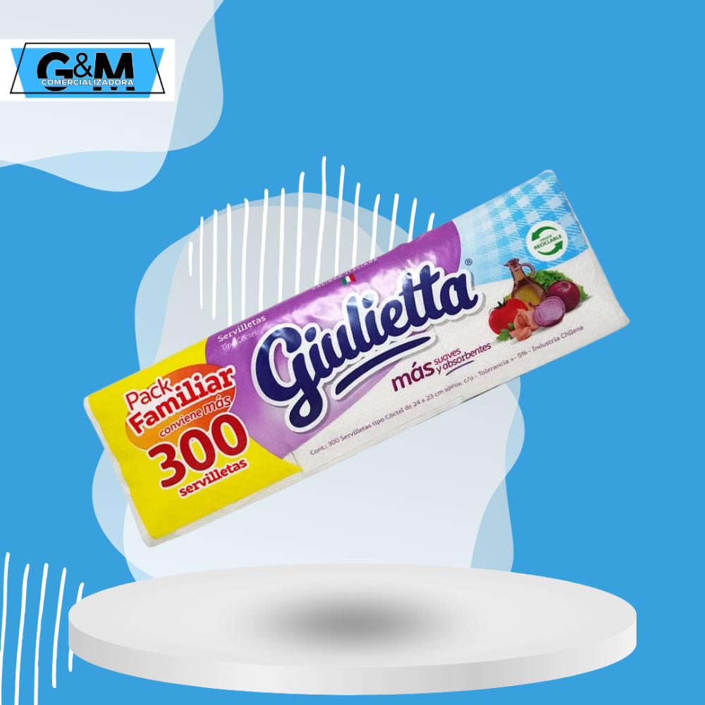 SERVILLETAS 300 UNIDADES MARCA GIULIETTA