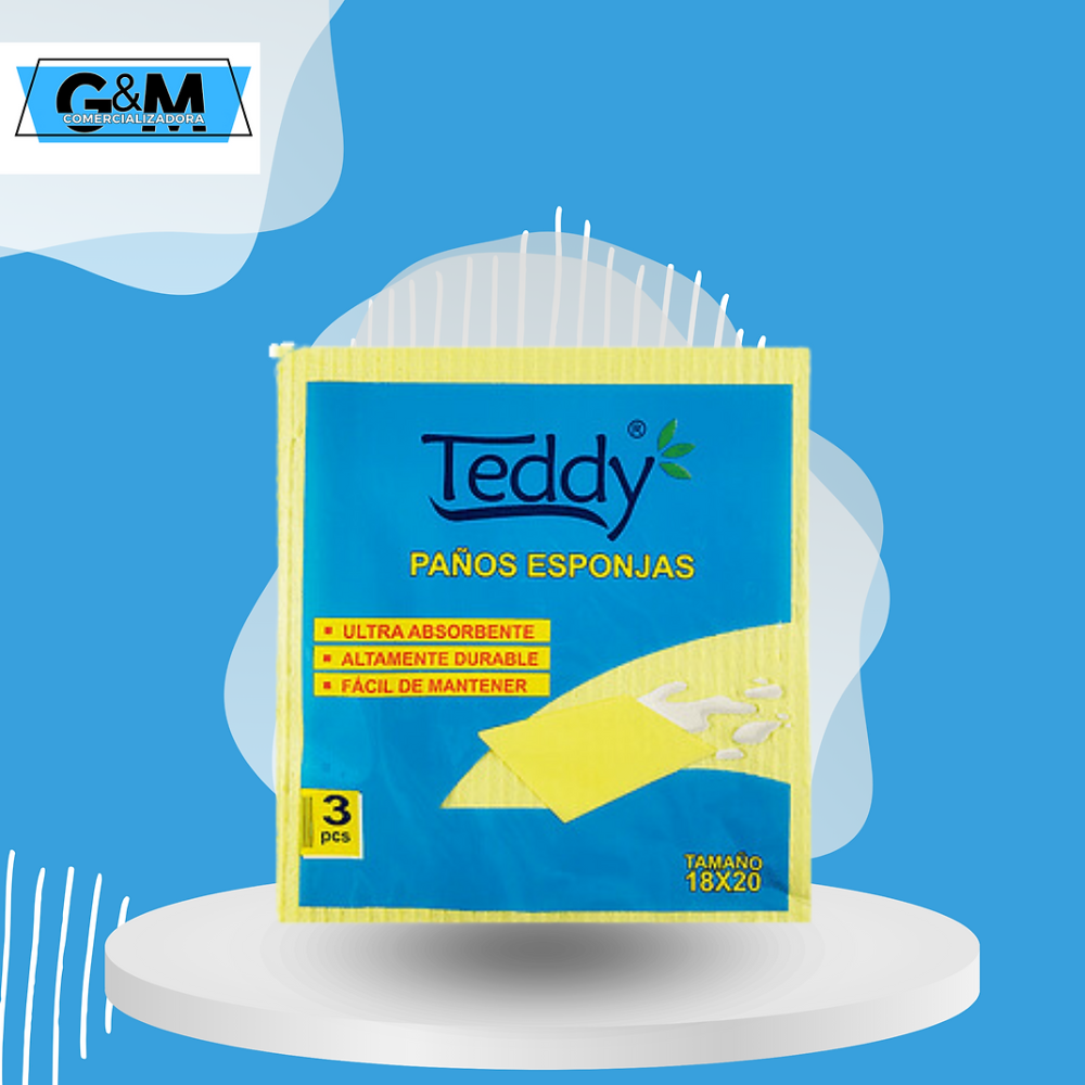 PAÑO ESPONJA ABSORVENTE MARCA TEDDY 3 UNI