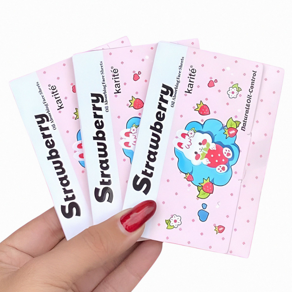 Papel absorbente control de grasa strawberry Karite