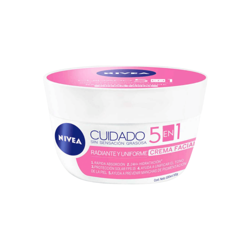 CREMA NIVEA FACIAL 5 EN 1, CUIDADO TONO NATURAl, 100ML
