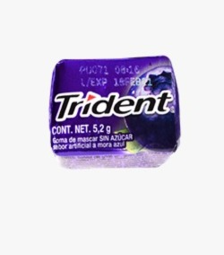 TRIDENT MORA AZUL, PAQUETE (4 CHICLES)