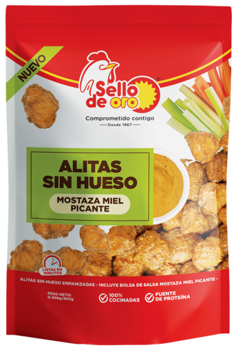 Alitas sin hueso mostaza y miel picante
