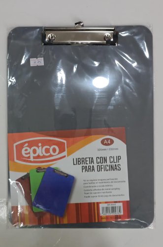 EPICO LIBRETA CON CLIP PARA OFICINAS, PLASTICA