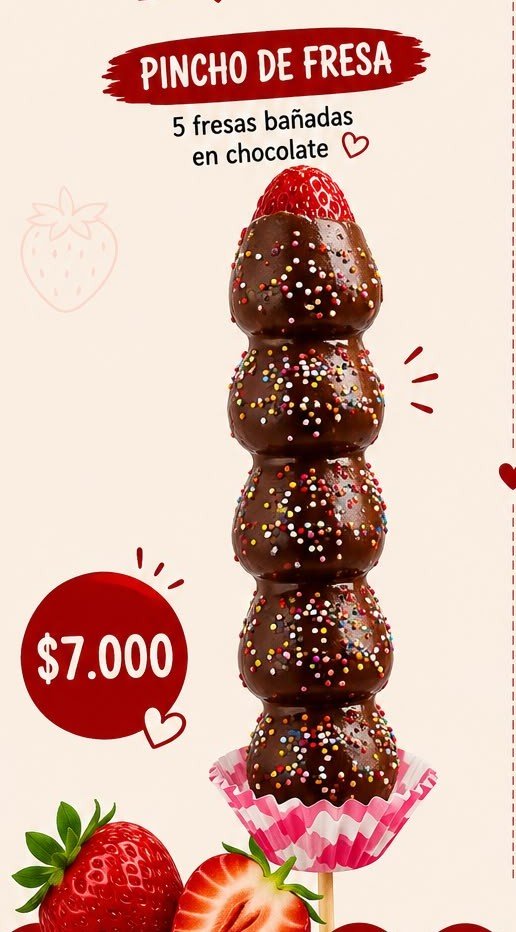 pincho fresas con chocolate
