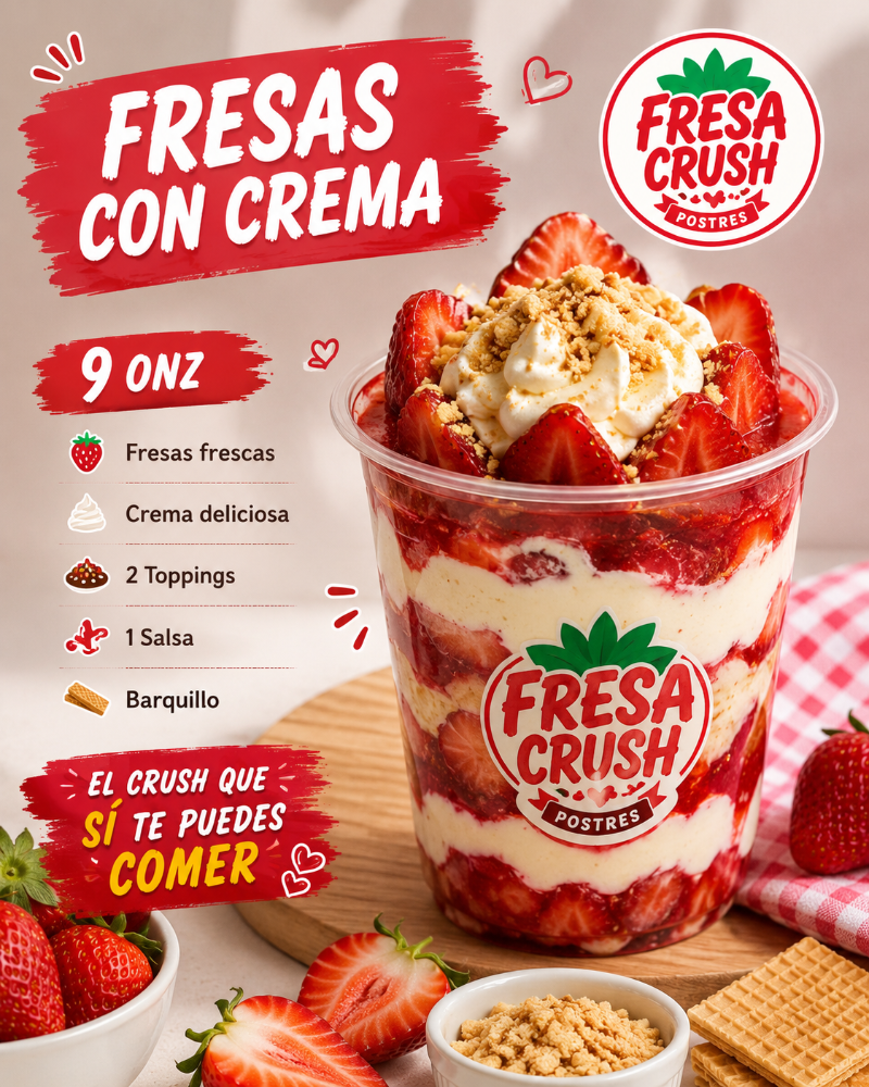 fresas con crema 9onz