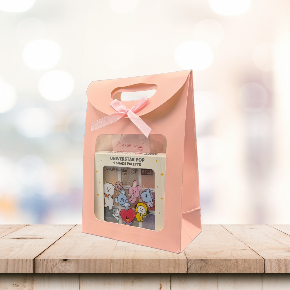 Flip Top Window Tote Bag with Clear Window (Pink Color)