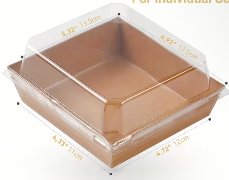 Box with Clear Lid (Kraft Color)