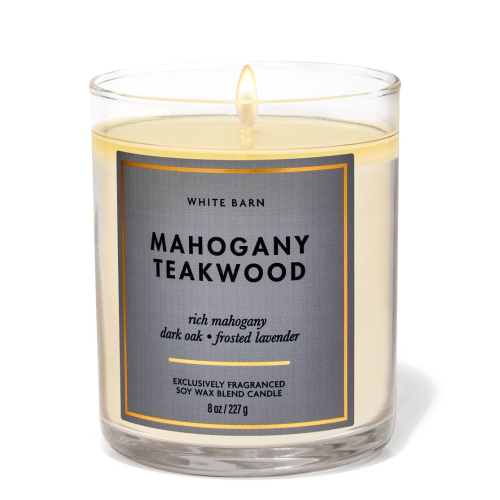 Single wick candle Mahogany Teakwood