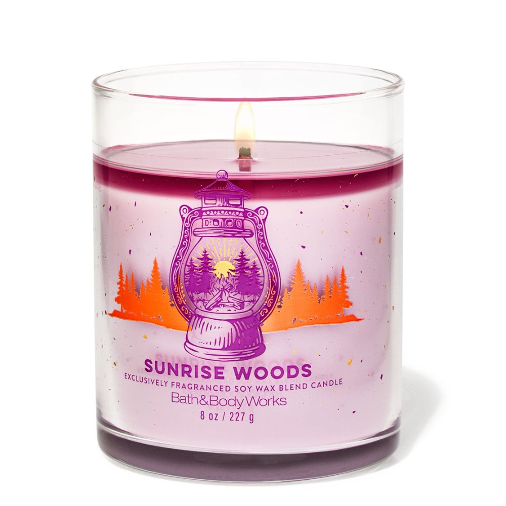 Single wick candle Sunrise Woods