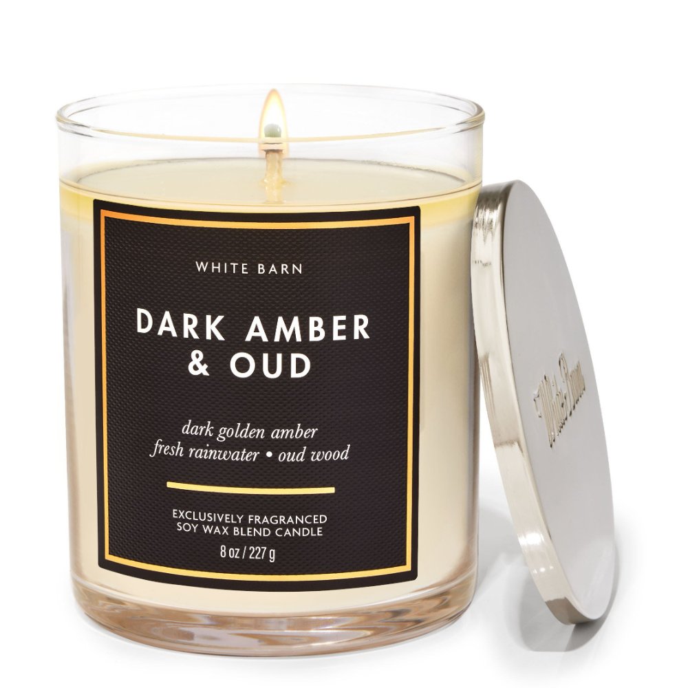 Single wick candle Dark Amber & Oud